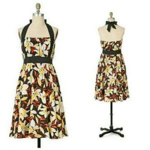 Moulinette Soeurs Floral Silk Halter Dress EUC